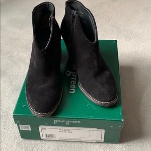 Paul Green Delgado Black suede booties.